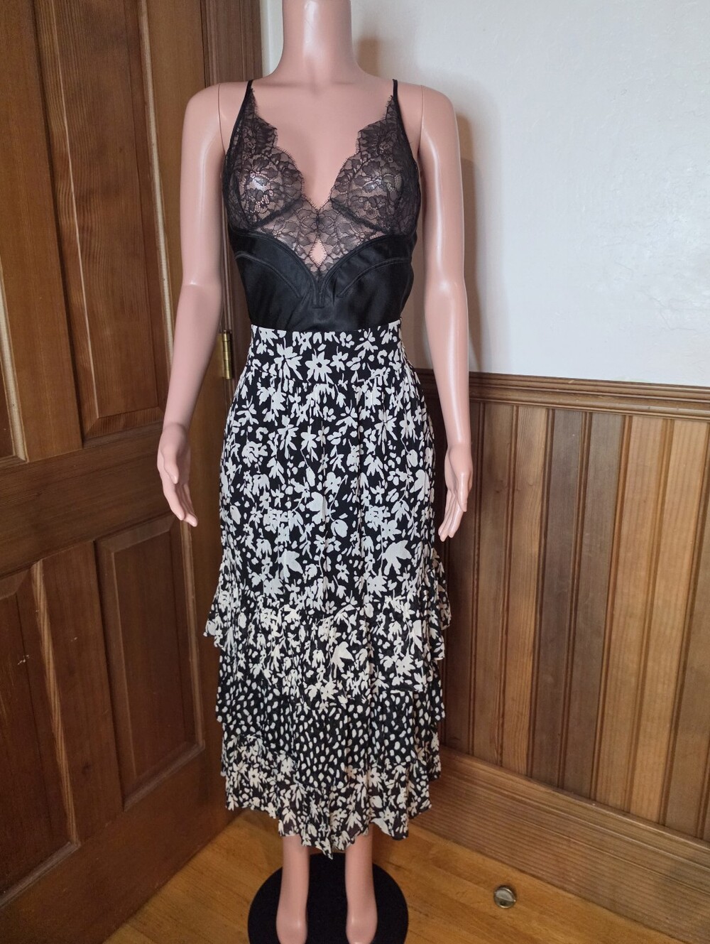 ba&sh Flaura Tiered Floral Print Skirt 42